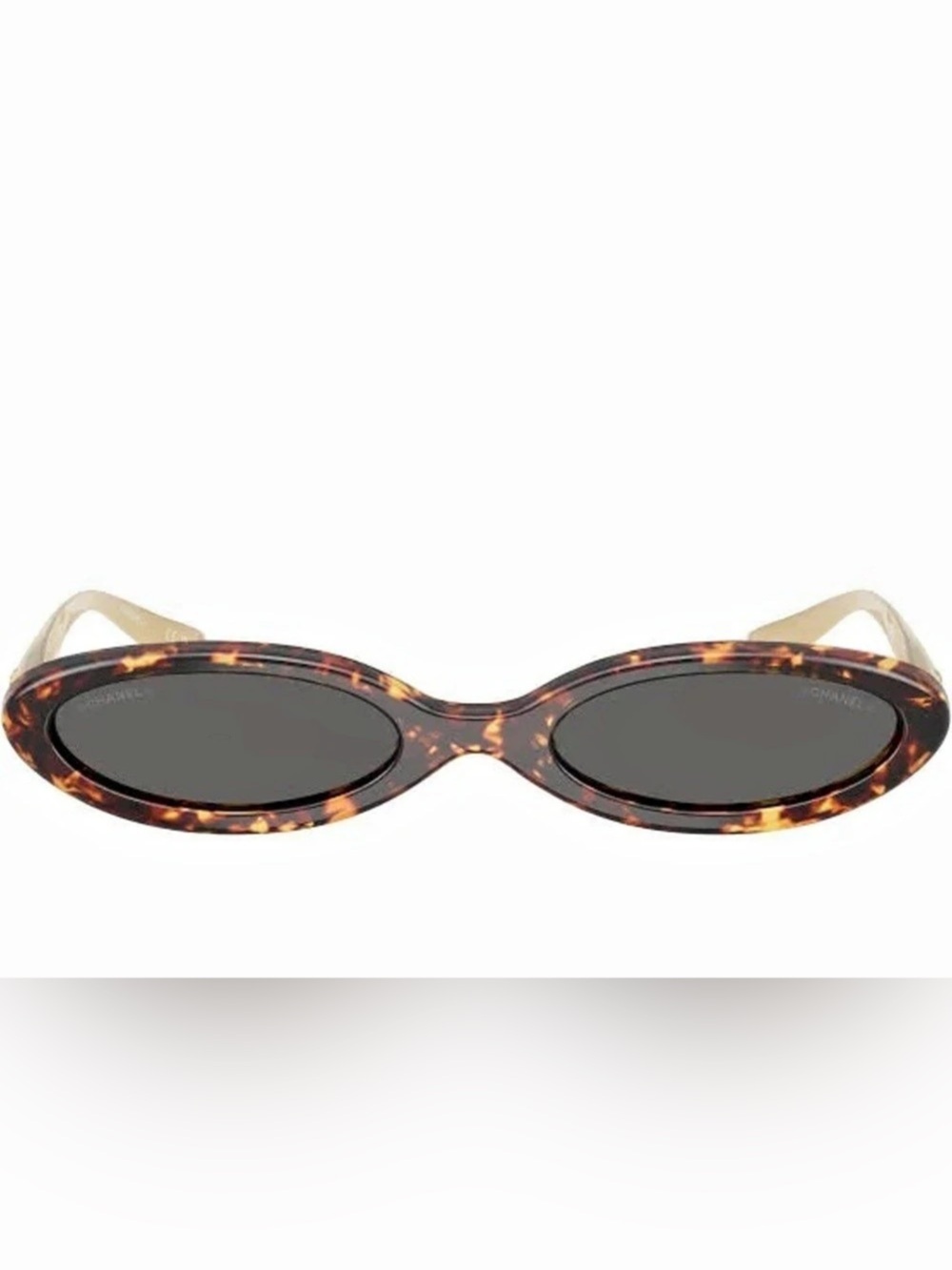BRAND NEW Chanel Oval Sunglasses Tortoise & Gold Brown & Gold. - Picture 2 of 6